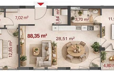 ID 16145 Трикімнатна квартира в Санні Айленд Богемія Фото 2