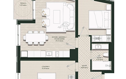 ID 14718 Трикімнатна квартира в Аріа 2 Фото 4